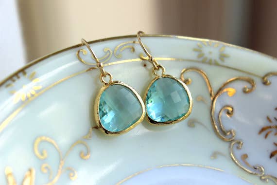 Aquamarine Blue Earrings