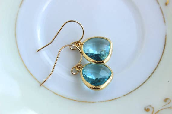 Aquamarine Blue Earrings