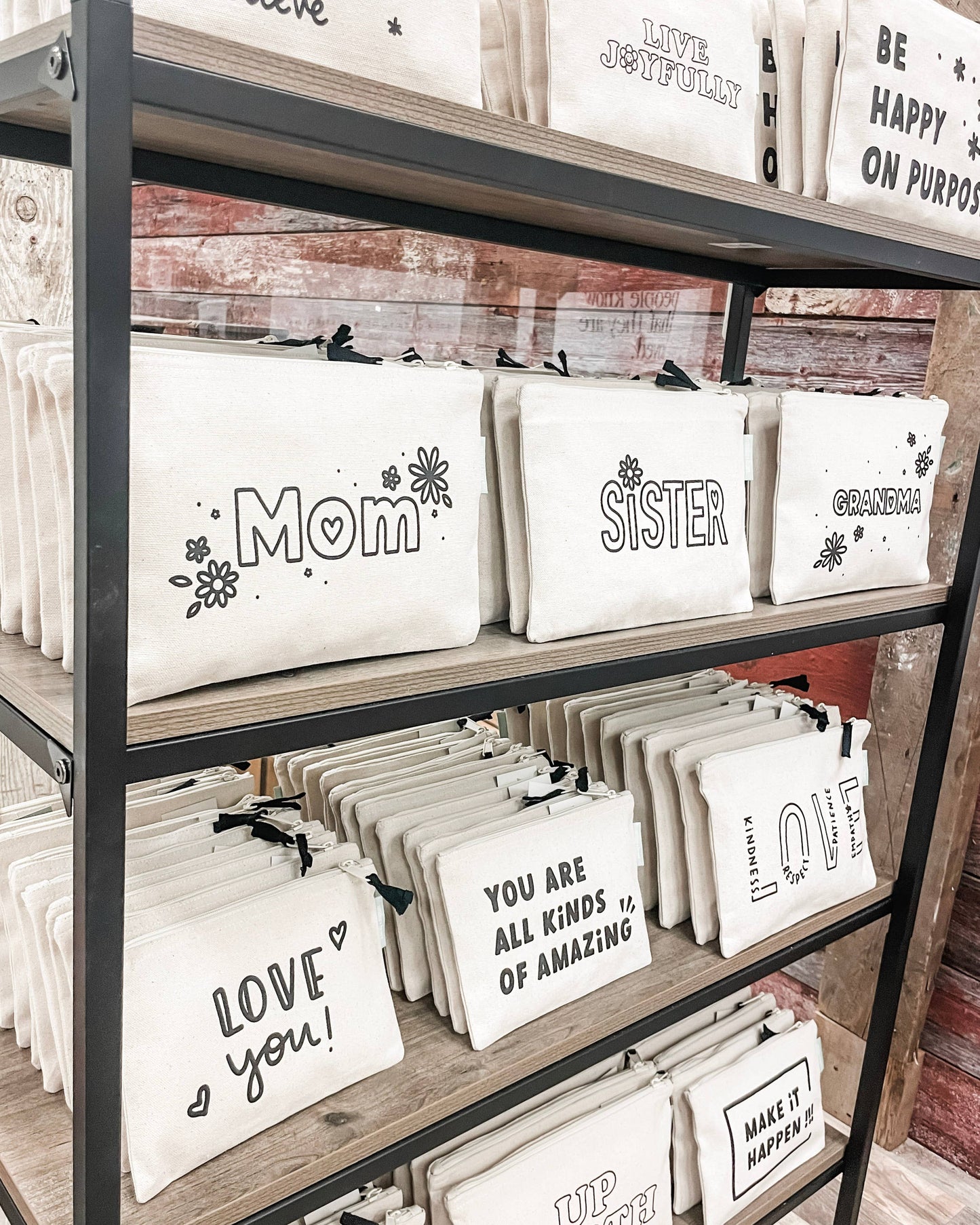 Love You Small Canvas Zipper Pouch
