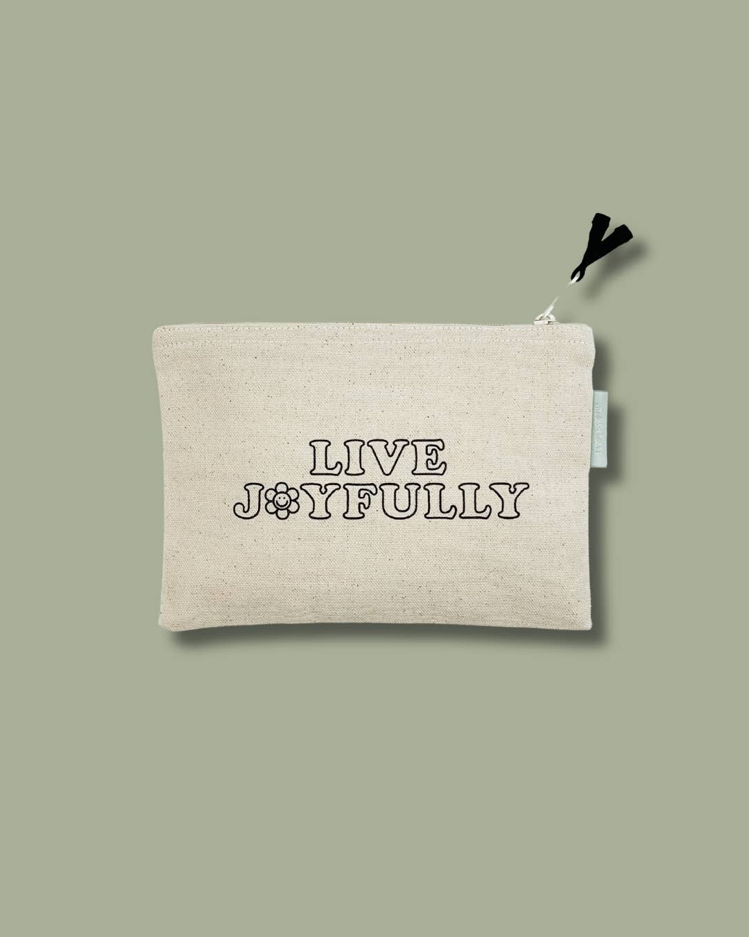 Love You Small Canvas Zipper Pouch