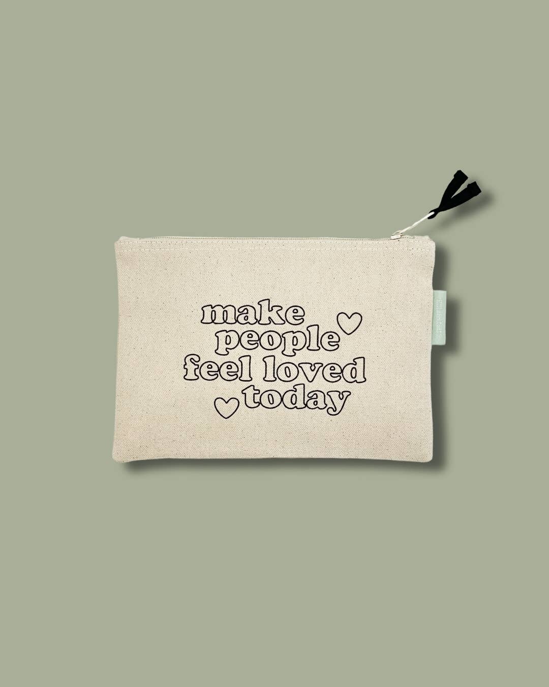Love You Small Canvas Zipper Pouch