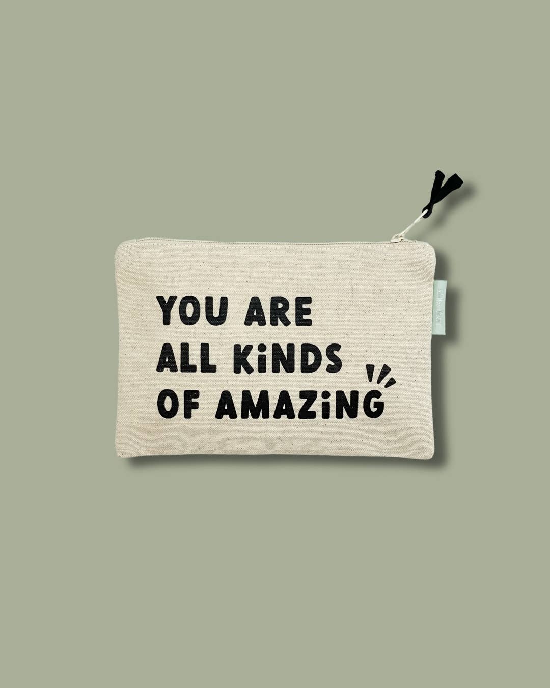 Love You Small Canvas Zipper Pouch