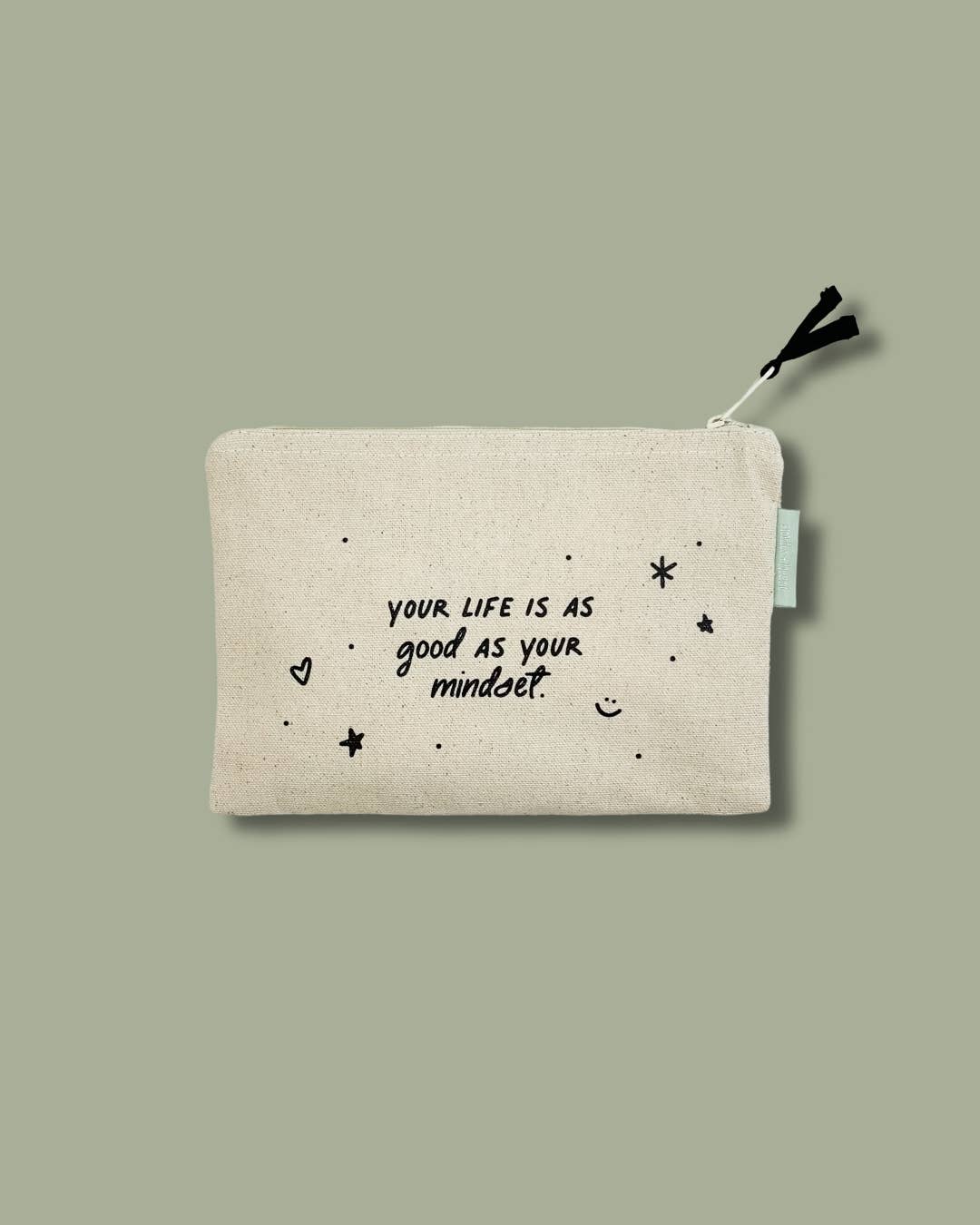 Love You Small Canvas Zipper Pouch