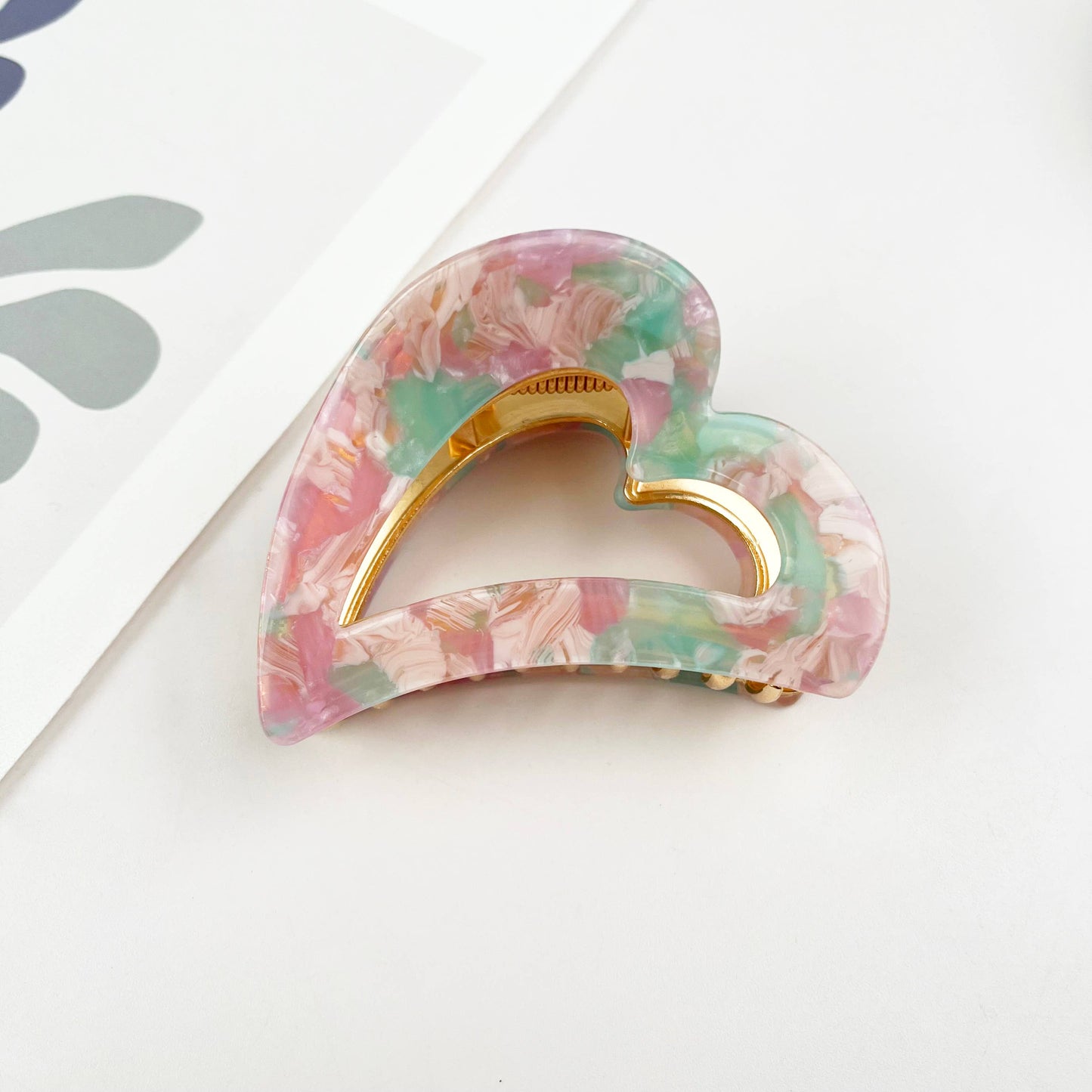 heart Love Metal Claw Clip