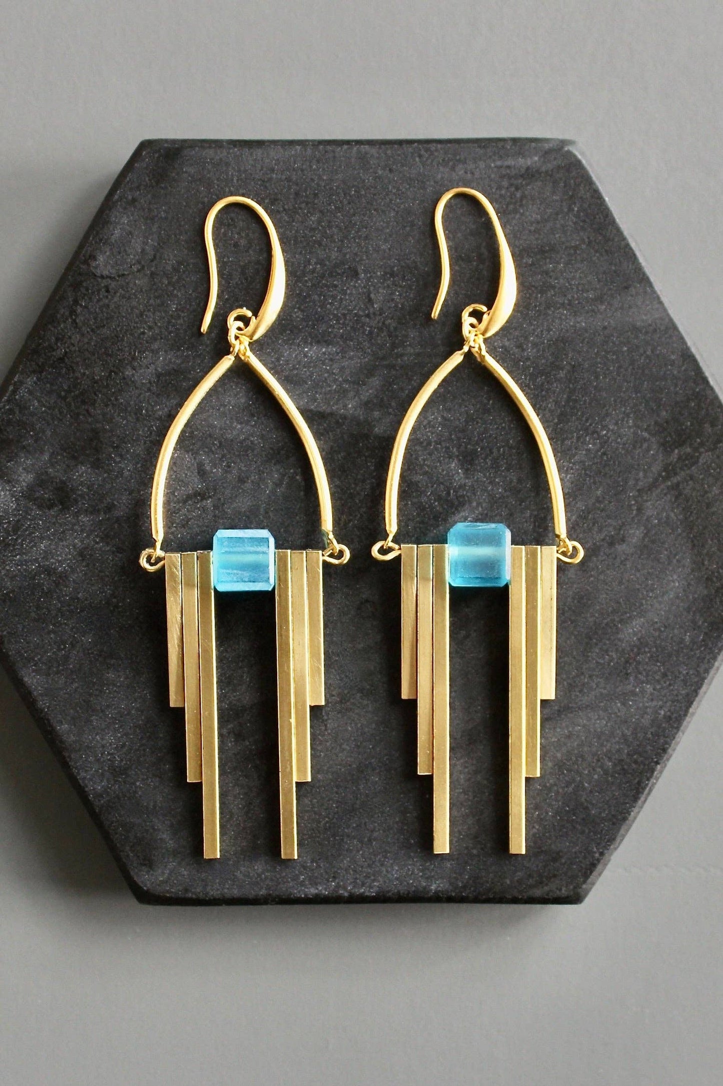 KYLE66 capri blue Artdeco earrings