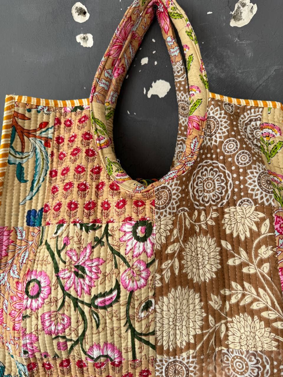 Cotton Bag Quilted Bag Block Printed Indian Bag Stylish Bags