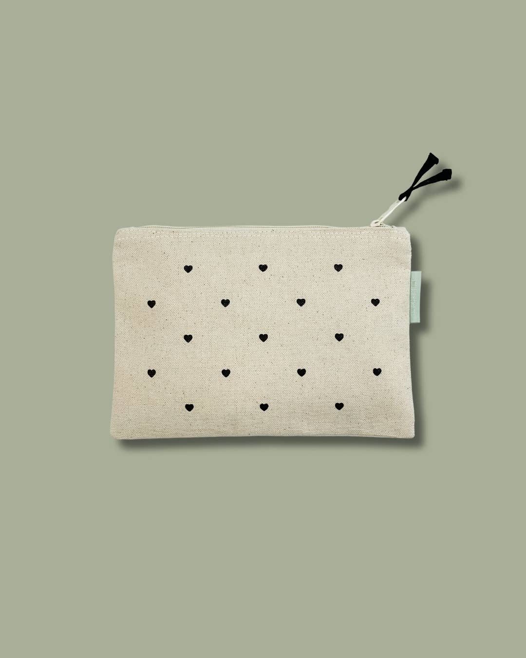 Love You Small Canvas Zipper Pouch