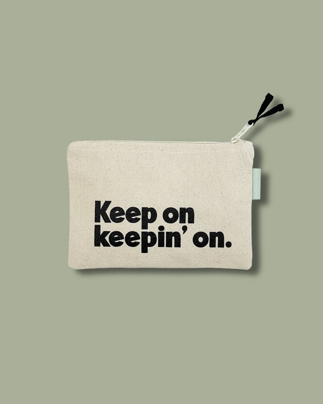 Love You Small Canvas Zipper Pouch