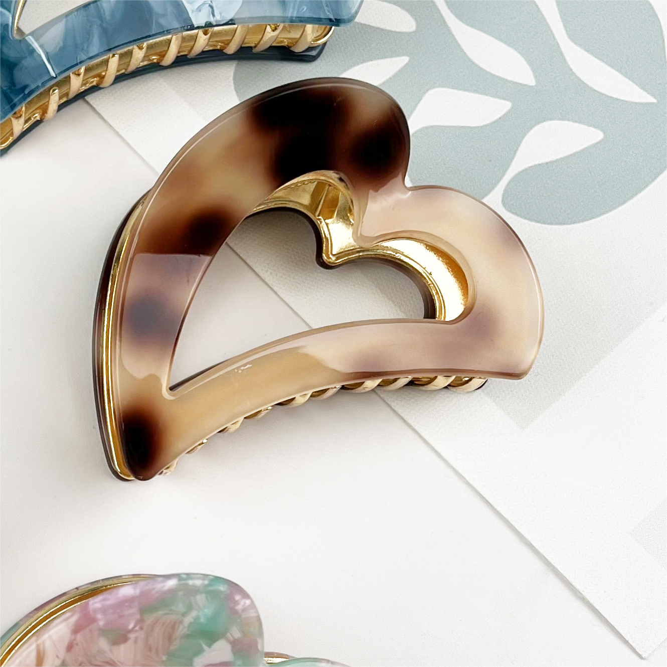 heart Love Metal Claw Clip