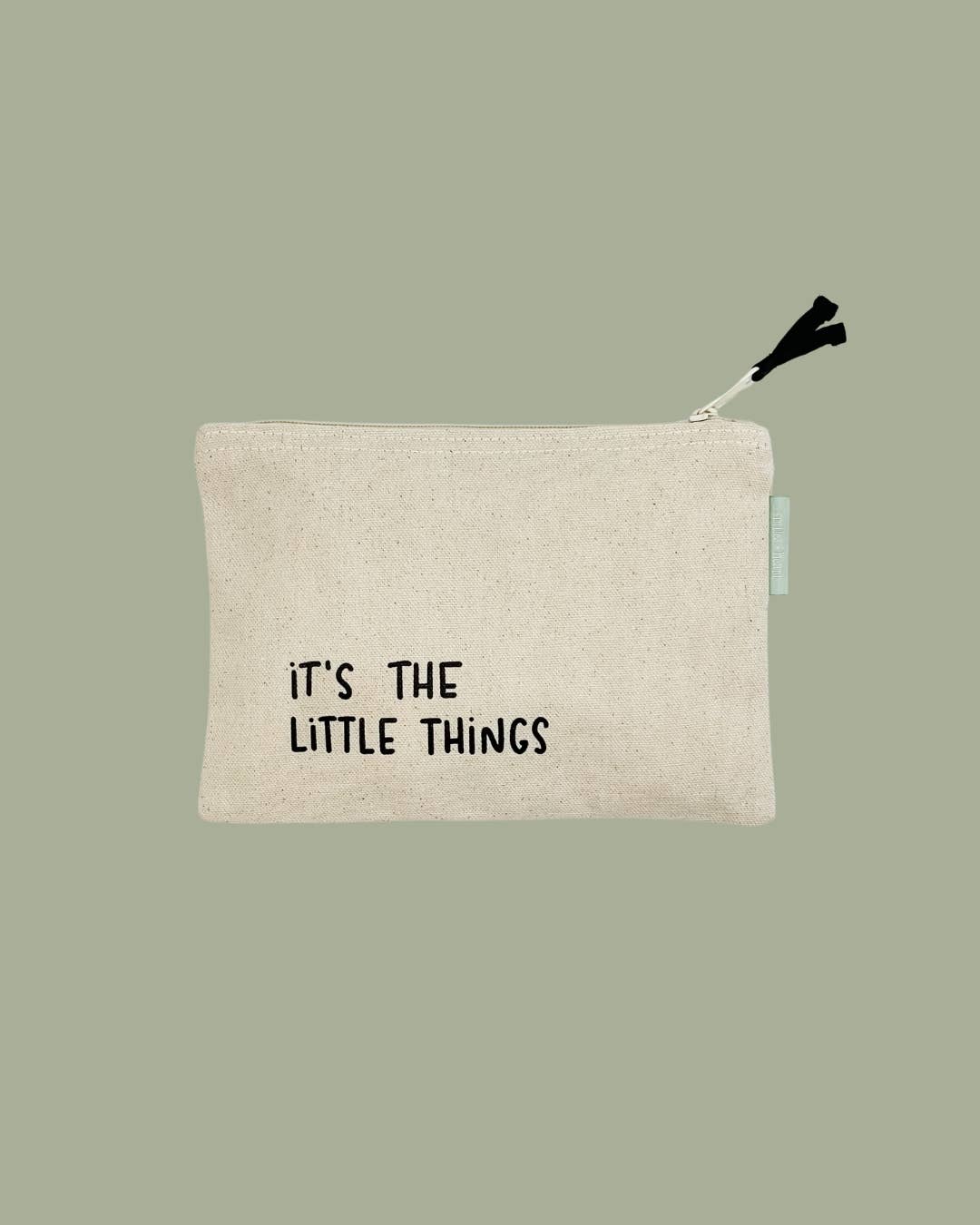 Love You Small Canvas Zipper Pouch