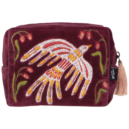 Plum Embroidered Pouch