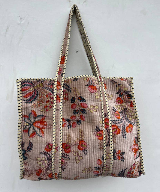 Party Wear Block Printed Bag Velvet Quilted Handmade Indian