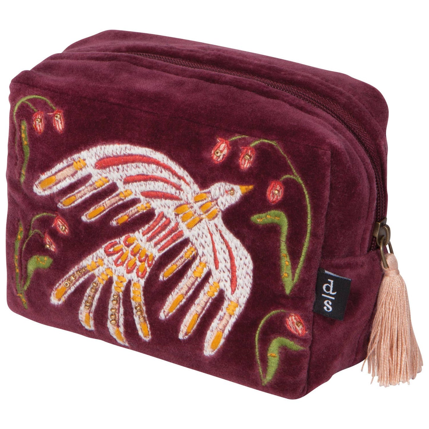 Plum Embroidered Pouch