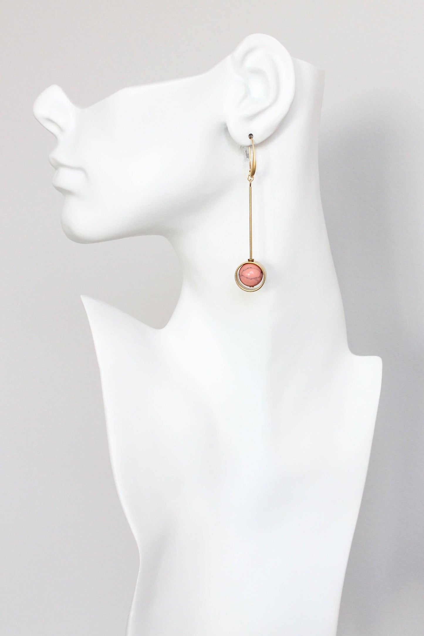 KYLE51 coral geometric earrings